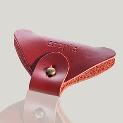 真皮皮革耳機捲線器 | Kir基爾 - 紅色【可加購烙印】 第1張的照片