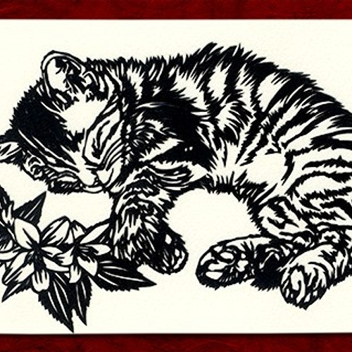 切り絵 寝てる猫 切り絵 葵ぽん 通販 Creema クリーマ ハンドメイド 手作り クラフト作品の販売サイト