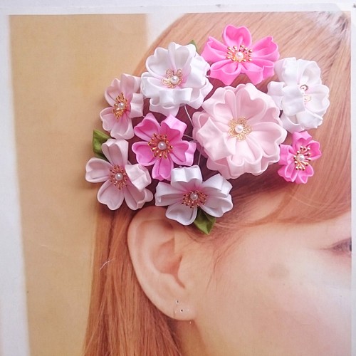 つまみ細工〜彩の桜 髪飾り ヘアクリップ〜 ヘアアクセサリー つまみ 