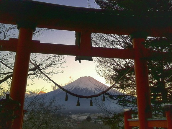 世界遺産 富士山 写真 2L版 額付き 1枚目の画像
