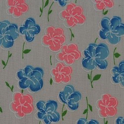 超レア♪ヴィンテージ生地♪レトロなピンクとブルーの花柄80ｓ♥♪cc20 1枚目の画像