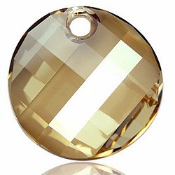 施華洛世奇Swarovski水晶元素,奧地利進口 單孔曲餅珠  金香檳 28mm 單個裝 第1張的照片