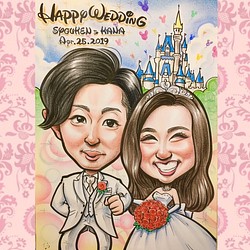 結婚式♡ウェルカムボード♡オーダーメイド似顔絵☆クオリティUP ver