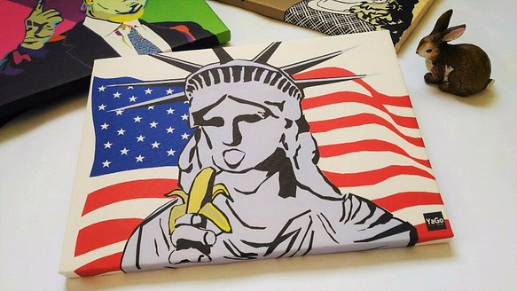 YaGo 雅各生活設計-美式風格無框畫 <自由女神吃香蕉> 第1張的照片