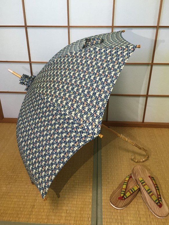 日傘 de 羽織　蝶々ブルー 1枚目の画像