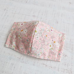 【サイズ、ゴム付き選べます！】布製マスク　〜ピンクの小花柄〜 1枚目の画像