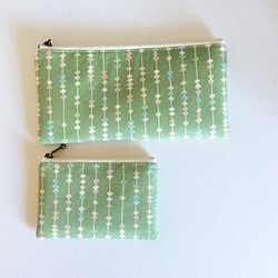 SALE扁袋套裝（算盤圖案綠色） 第1張的照片