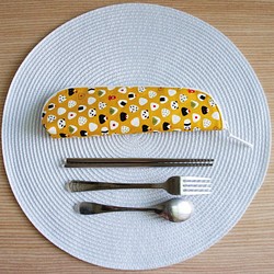樂芙妮＊熊貓御飯糰餐具袋．筆袋＊陽光黃 第1張的照片