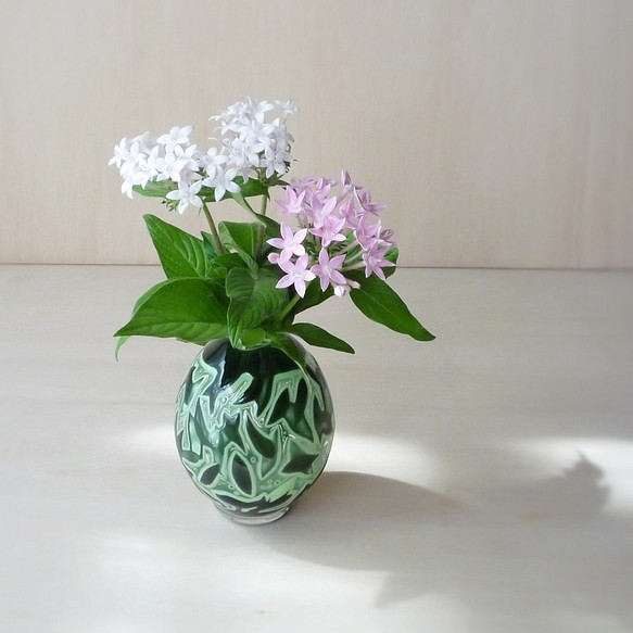 pattern vase 花挿し 葉っぱ pjkr.unpari.id