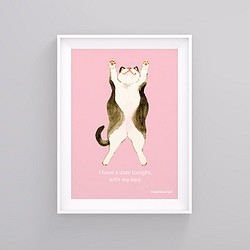 貓貓 貓咪 水彩 手繪 插畫 複製畫 海報 第1張的照片
