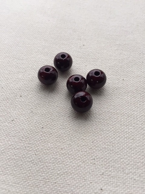 ウッドビーズ（wooden beads）紫檀（シタン）9mm　10pcs 1枚目の画像