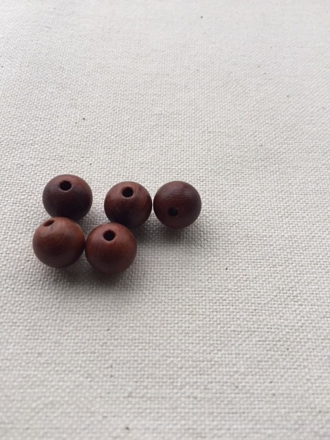 ウッドビーズ（wooden beads）紫檀ツヤ無し（シタン）9mm　10pcs 1枚目の画像