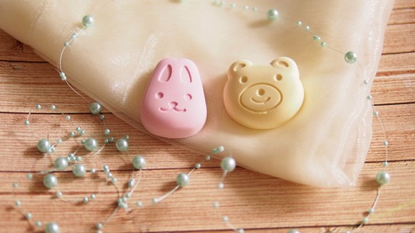 ［兔子與熊］可愛動物造型石膏擴香風口夾 第1張的照片