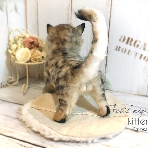 可動 ポーズを変えられる クロアシネコ 赤ちゃん 子猫 世界最小の猫 羊毛フェルト Karosa Co 通販 Creema クリーマ ハンドメイド 手作り クラフト作品の販売サイト
