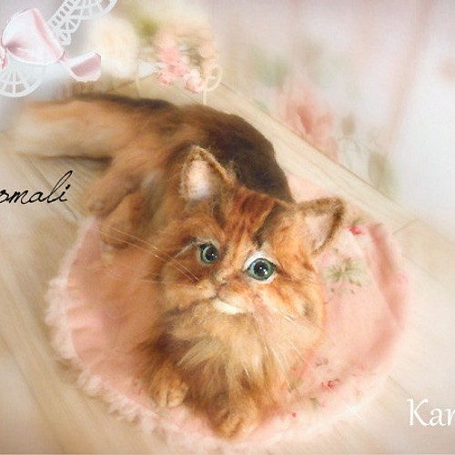 羊毛フェルト ソマリ 猫 ねこ ネコ 羊毛フェルト Karosa.co 通販