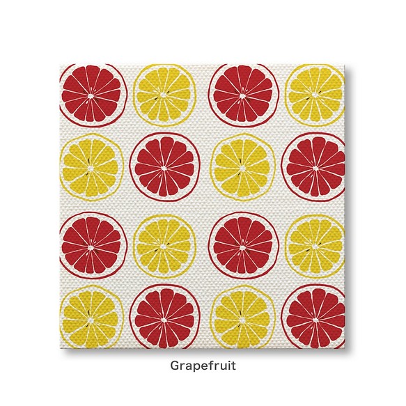 グレープフルーツ おしゃれ かわいい 北欧 フルーツ アートパネル ファブリックボード 壁掛け インテリア 絵画 1枚目の画像
