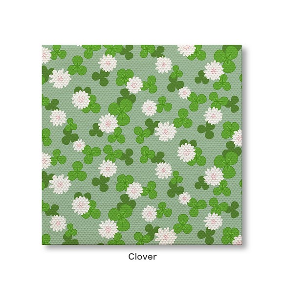 クローバー 花柄 おしゃれ かわいい 北欧 植物 アートパネル ファブリックボード 壁掛け インテリア 絵画 イラスト