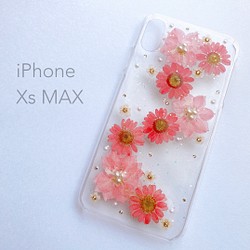 【1点もの・即日発送・送料無料】iPhone Xs MAX押し花ケース 1枚目の画像
