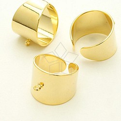 【1個入り】フリーサイズ指輪、カン付き、リングパーツ、指輪作り、デザインリング、ゴールド/RR-022-GD 1枚目の画像