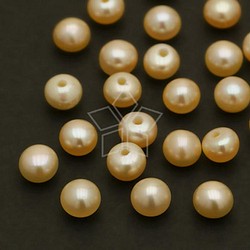 【10個入り】淡水パール、片穴真珠、イヤリングパーツ、ボタン、小粒、4㎜、ピーチ/PL-F09-FP 1枚目の画像