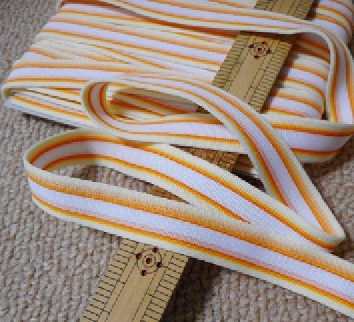 ジャージテープ5m SALE 売れ筋商品 92%OFF オレンジ クリーム×ホワイトライン 幅約1.5㎝