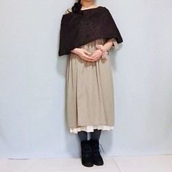 100% 羊毛混針織 Aya 長款蓬鬆春季披風 [定制] [可用尺碼] 第1張的照片