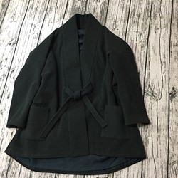 【送料無料】【イタリア製ウールカシミヤ生地】着物デザインコート 1枚目の画像