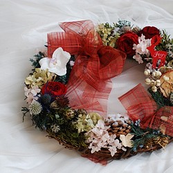 Christmasu wreath／タータンチェック 1枚目の画像