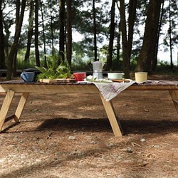 身桕做木  露營木桌-伸縮收納，露營、野餐、商空擺飾。胡桃木，栓木 第1張的照片