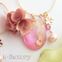 桜と蝶の宝石キーホルダー(桜満開） 1枚目の画像