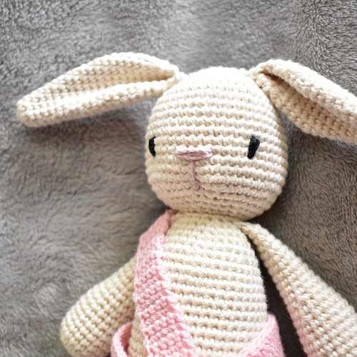 ウサギのあみぐるみ 出産祝い ベビー オーガニック コットン 人形 