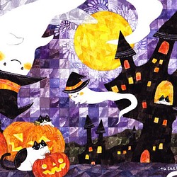 絵画 ハロウィンの夜のネコ 絵画 伊藤彩恵子 通販 Creema クリーマ ハンドメイド 手作り クラフト作品の販売サイト