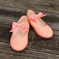 AliyBonnie童鞋 小香風菱格紋娃娃鞋-甜粉桔 第1張的照片