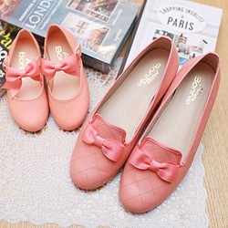 AliyBonnie親子鞋 小香風菱格紋樂福鞋(媽咪款)-甜桔粉 第1張的照片
