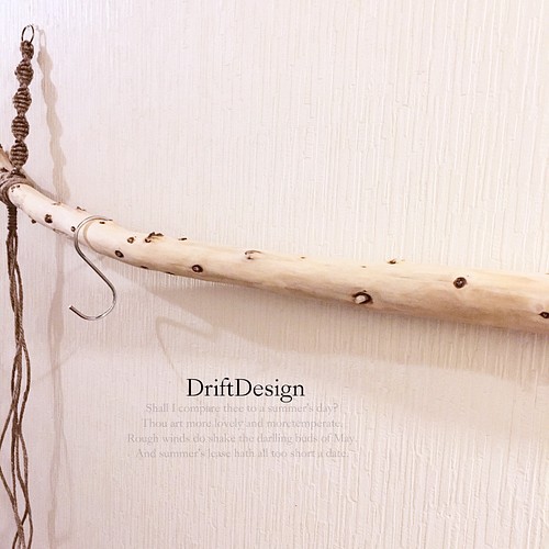 Drift Design～ キレイめ流木のお洒落なＳ字フック付ハンガーラック