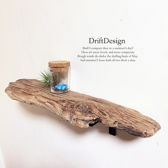 ～Drift Design～　小さめ流木のお洒落なウォールラック　シェルフ　棚　インテリア 1枚目の画像