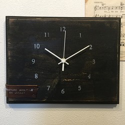木製掛け時計(ブラック) 1枚目の画像
