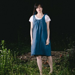 [限量：1件] Hiiraira吊帶連衣裙[靛藍] /吊帶背心連衣裙 第1張的照片