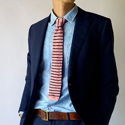 編織物領帶/邊界粉紅/美濃日本紙線 第1張的照片
