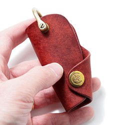 普韋布洛皮革製成的鑰匙包/RED（紅色）/L 尺寸鑰匙鏈 第1張的照片