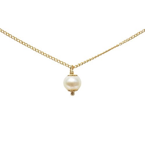 【50%OFF】Skinny Necklace -Pearl- 1枚目の画像