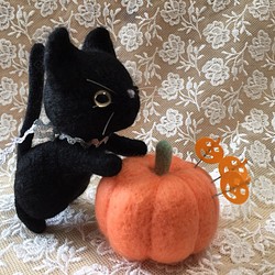 羊毛フェルト ハロウィン 黒猫ちゃん その他インテリア雑貨