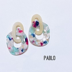 PABLOおしゃれ♡夏色✩︎⡱大ぶりリングピアス☆イヤリング 1枚目の画像