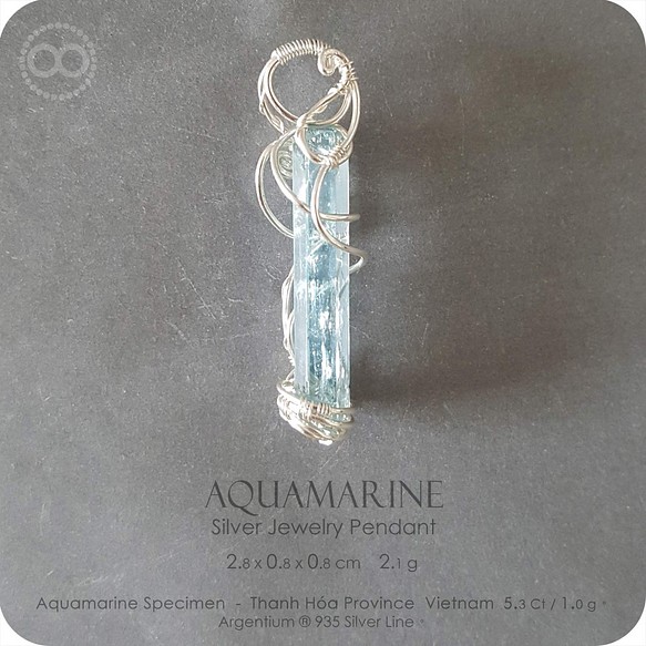 AQUAMARINE Silver Jewelry Pendant H132 第1張的照片