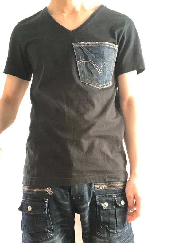 メンズ 半袖tシャツ リメイク Tシャツ カットソー かんのん 通販 Creema クリーマ ハンドメイド 手作り クラフト作品の販売サイト