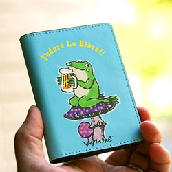 名刺・カードケース　カエルがビールで乾杯（スカイ） 1枚目の画像