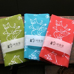 貓青蛙手印染毛巾三色套裝【數量上限】 第1張的照片