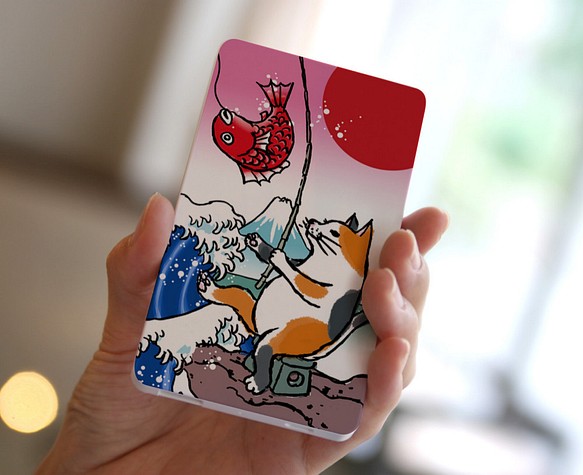 モバイルバッテリー　浮世絵（釣り猫） 1枚目の画像