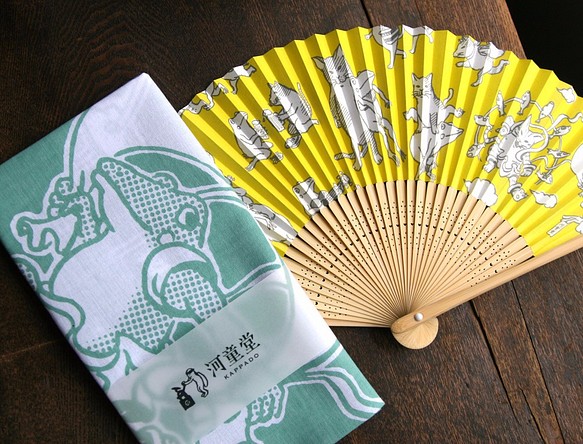 [免費送貨]折疊風扇和Tenugui夏季清涼套裝 第1張的照片