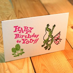 活版賀卡青蛙是生日快樂 第1張的照片